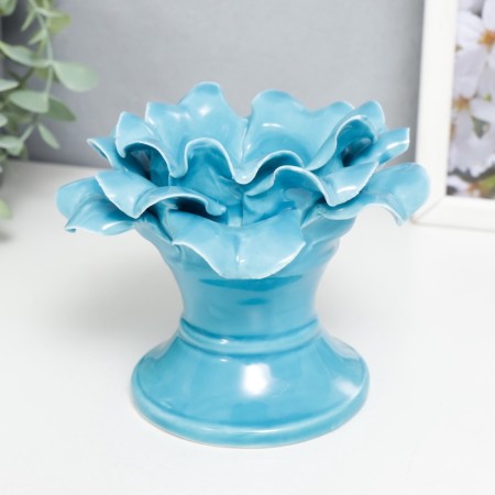 Ceramics candlestick for 1 candle "Flower on the pedestal" 10x12x12 cm-1