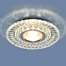 Surplus LED lamp Elektrostandard, 2197-2198, 120x120 mm, G5.3, transparent, silver color