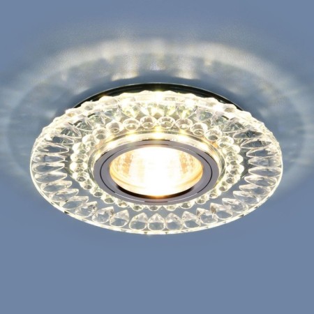 Surplus LED lamp Elektrostandard, 2197-2198, 120x120 mm, G5.3, transparent, silver color