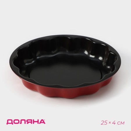 Baking a baking center "Renard. Wavy circle ", 25 × 4 cm, anti -stick coating, burgundy color