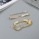 Invisibility for hair "Milagros" (set of 3 pcs) oval wave, 6 cm, gold