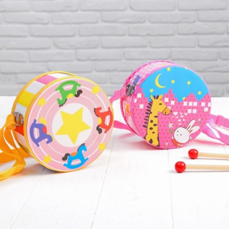 Musical toy "Drum", with a pattern, Mix color, paper membrane-8
