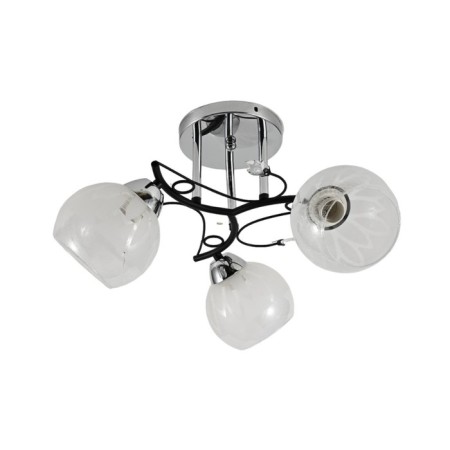 Lamp Ceiling Economic light 12263/3cr+bk wt+CL, 3x60W, E27, 28x42x42 cm, chromium color