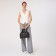 Sakvyazh Bag "Golden Rain" with lightning, external pocket, long belt, dark gray color