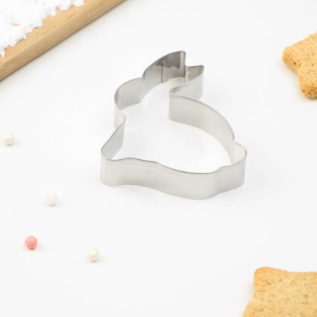 Form for cutting the cookies of the “bunny”, 7 × 5.5 × 2 cm, chrome color-1