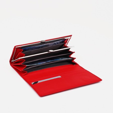 Women's wallet on magnets, red color-2