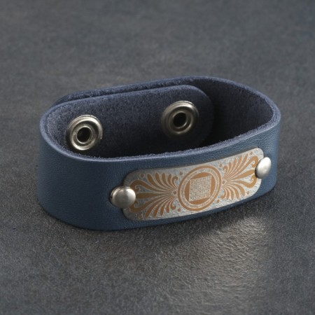 Bracelet "rich", genuine leather, steel-6