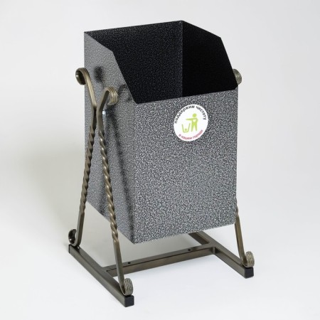 Street urn "square on bent legs" 22 l, gray, tank 0.5 mm, 50 x 33 x 33 cm-4