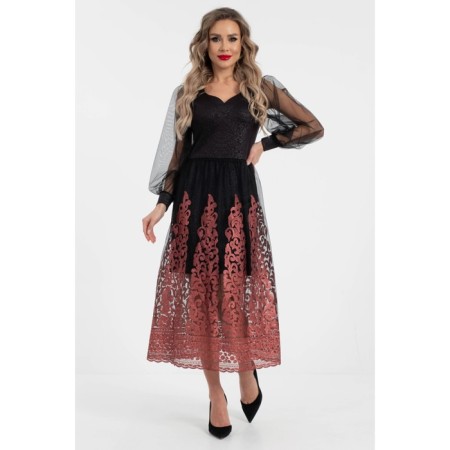 Female dress, size 44, black color, pink-4