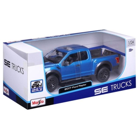 MASTO DIE-CAST 2017 Ford F-150 Raptor machine, opening doors, 1:24, blue color-12