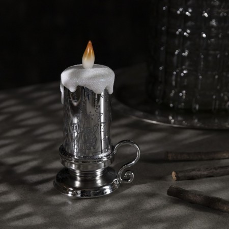 LED figure "Candle with a Christmas tree" 9 × 15 × 7 cm, plastic, batteries AG13x3, glow warm white-1