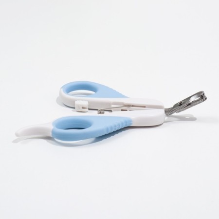 Coger scissors "Piggon" Premium curved, with an emphasis for a finger, blue and blue-2