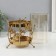 Summary Metal, glass for 1 candle "branches with balls" d = 10 cm gold 14x17 cm