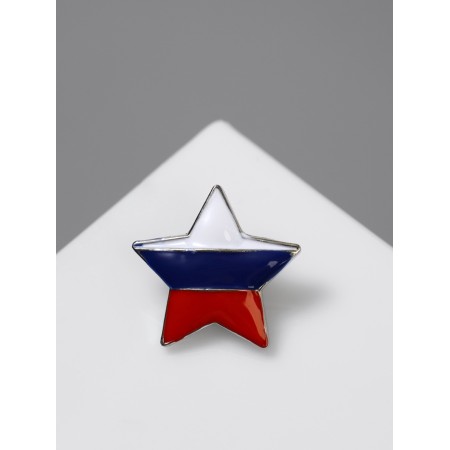 Zvezda icon with the flag of Russia, color in silver-1