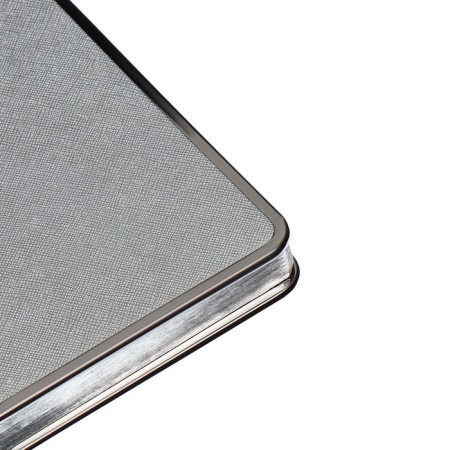 Diaumer Lowed A5, 136 Bridge sheets, artificial leather cover, metal edging, lies, silver-4