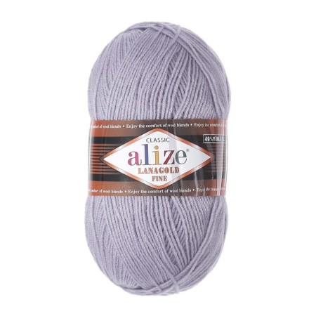 Yarn "Lanagold fine" 49% wool, 51% acrylic 390m/100g (200 light gray)-1
