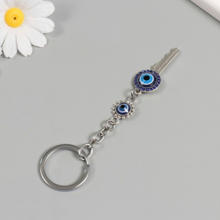 Keychain from the evil eye metal "Key of luck" 2x7 cm-2