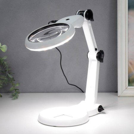 Lupa lamp for LEDX18 creativity from 3AAA, USB white 24.5x22 cm-3