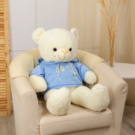 Soft toy "Bear" in a jacket, 95 cm, white color