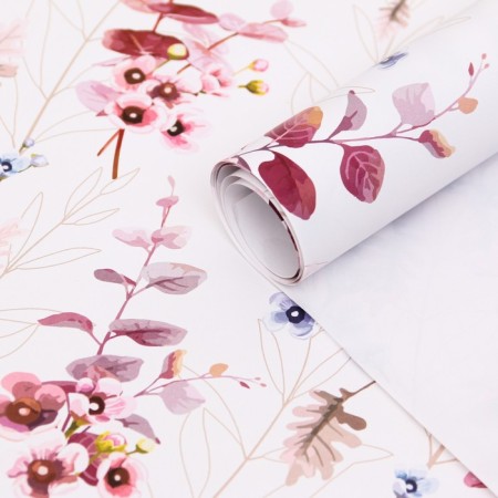 Glossy packaging paper "watercolor flowers", 1 sheet, 70 × 100 cm-2
