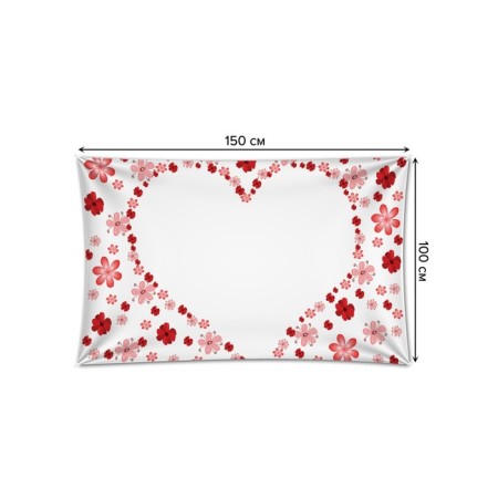 Decorative panel with photo printing "Heart of flowers", horizontal, size 100x150 cm-1
