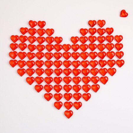 Plastic sores are decorative, set of 100 pcs., Size 1 pc. - 2 × 2 cm, red color-3