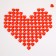 Plastic sores are decorative, set of 100 pcs., Size 1 pc. - 2 × 2 cm, red color