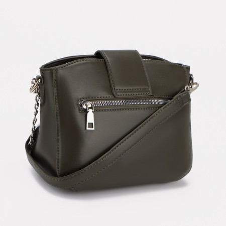 Cross-Bodi bag, lightning department, external pocket, green color-1