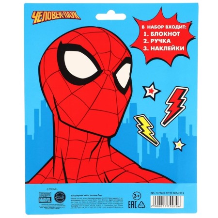 Chancellery set, notebook A6, pen, stickers, spider-man-11