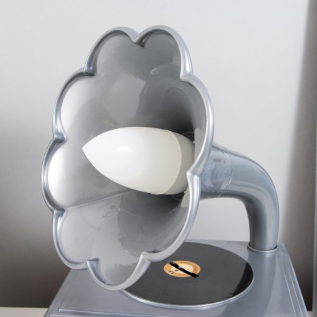 Gramophone table lamp E14 10W gray 14.5x12.3x24.5 cm Risalux-9