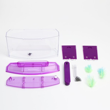 Aquarium set is three -section, with LED backlight, 2.55 liters, purple-6