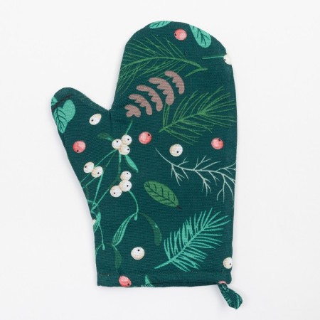 Kitchen set of NEEDLAS: mittens 20x27 cm, take 19x19 cm, 100% cotton-1