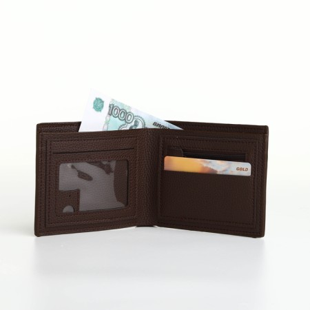 Pearl husband (538), 12*2*10 cm, 3 depth, d/cards, d/coins, without fasteners, brown-6