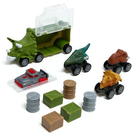 Dino Carrier truck, 3 cars, launch station, accessories-13