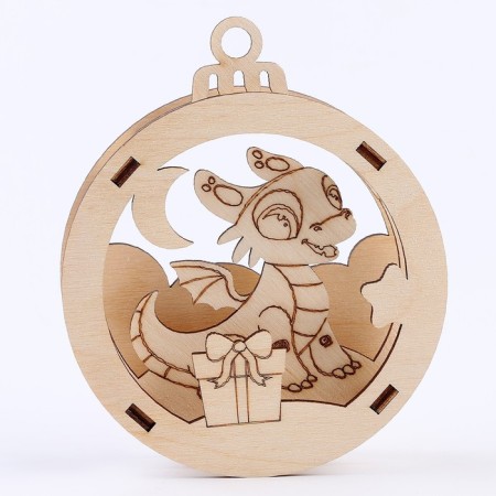 Wood painting. Multilayer suspension "Funny Dragon"-2