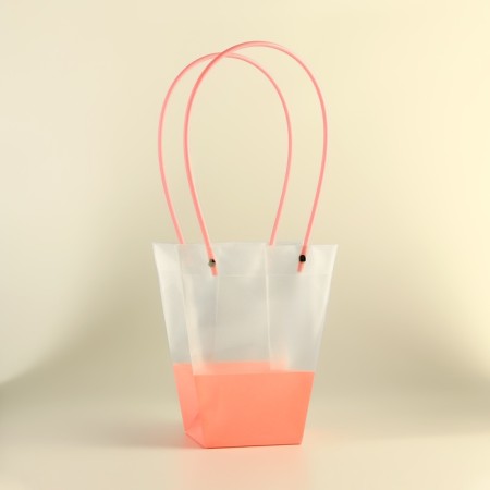 Bag for flowers is transparent, moisture -resistant, pink, 20x17x10 cm-1