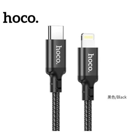 Hoco X14, Type -C cable - Lightning, 3 A, 1 m, fast charging, nylon braid, black
