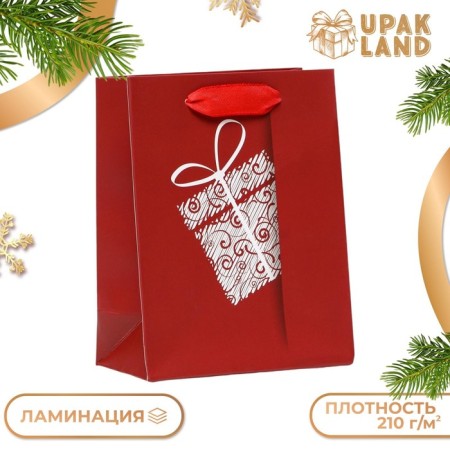 Laminated "Red Gift" package, 11.5 x 14.5 x 6 cm
