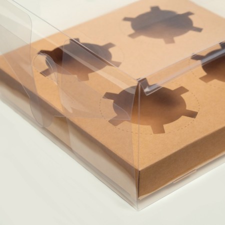 Box for 4 cupcakes, craft, 18.5 × 18 × 10 cm-2