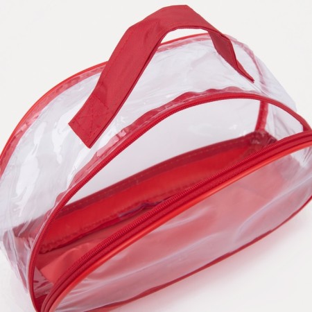 Cosmetic bag with lightning, with a pen, red color-4