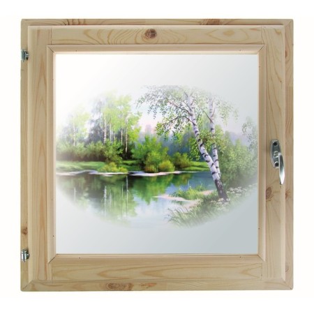 Window 60x70 cm, "forest fairy tale", single -chamber double -glazed window, seal, needles