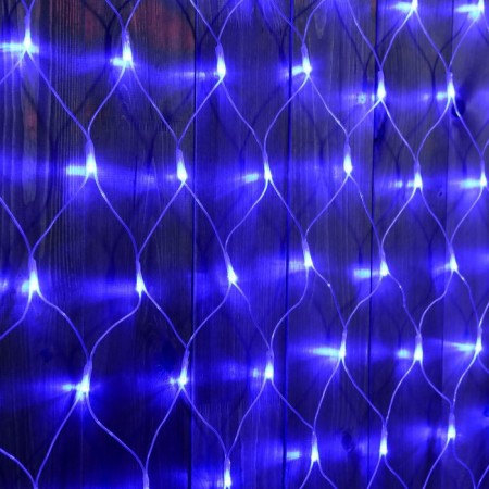 Garland "Network" 2 × 3 m, IP44, UMS, transparent thread, 384 LED, blue glow, 220 V-1