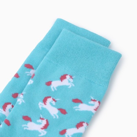 Women's socks "unicorns", blue color, size 36-40-1