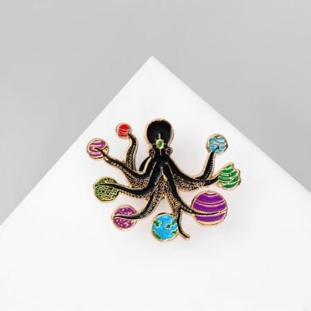 Icon "octopus" with planets, colored in gold-1