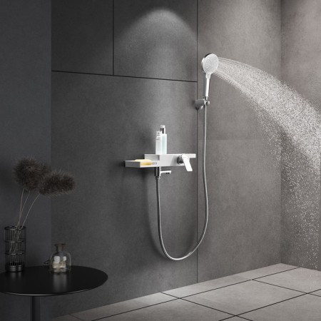 LEMARK Unibox LM6914CW bath mixer, single -leaf, pour 142 mm, watering can, white-1