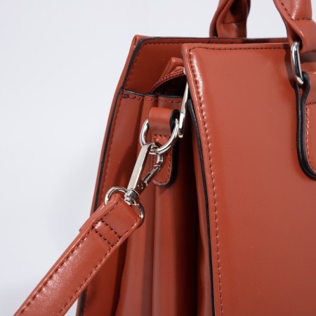 Women's bag El Masta with a zipper, external pocket, long belt, redhead color-5