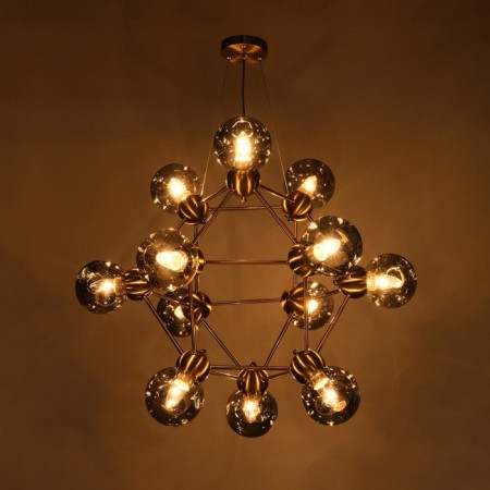 Chandelier "Molecule" 12he27 Brass 80x80x65-115 cm-5