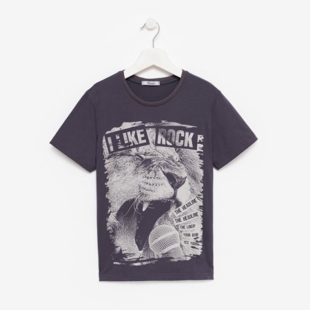 T-shirt for a boy, gray color, height 134-140 cm-3