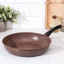 Rock pan, d = 29 cm, plastic handle, anti -stick coating, brown color