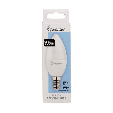 LED LED SMARTBUY, E14, C37, 9.5 W, 6000 K, cold white light-5